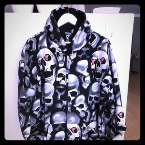 Famous Stars And Straps 2XL Skull Hoodie